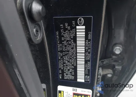 2021 Lexus Es 350 z USA, uszkodzony, nr VIN 58ADZ1B12MU084487